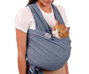 CollarDirect Écharpe de Transport pour Petits Chiens, Chats et Chiots - Anti-Anxiété, Mains Libres, Lavable en Machine - Gris, Standard