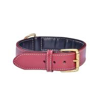 Collare in cuoio rosso con fibbia in metallo modello Haute Finition per cani Cro