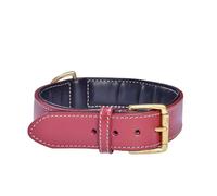 Collare in cuoio rosso con fibbia in metallo modello Haute Finition per cani Cro
