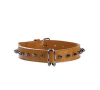Collare in similpelle beige con borchiette metalliche Hercule Bobby per cani Cro