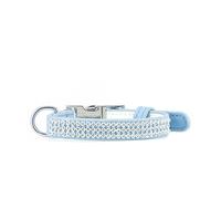 Record - Collier pour Chiens et Chats Paris - Fabriqué en Simili Cuir Souple - Finition Strass - Taille XS - 1,5 cm - Circonférence 28-38 cm - Couleur Rose