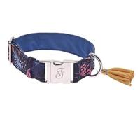 Collare regolabile in nylon e cotone linea Kami per cani 4 x 35- 56 cm Blu