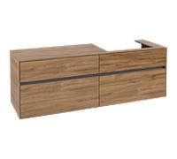 Collaro Villeroy und Boch vasque C02300RH 160x54.8x50cm, meuble sous-vasque à droite, chêne Kansas