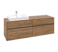 Collaro Villeroy und Boch vasque C02200RH 160x54.8x50cm, meuble sous-vasque gauche, chêne Kansas