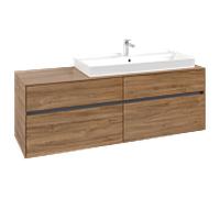 Collaro Villeroy und Boch vasque C03000RH 160x54.8x50cm, meuble sous-vasque à droite, chêne Kansas