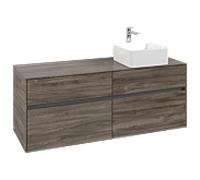 Collaro Villeroy und Boch vasque C04700RK 140x54.8x50cm, meuble sous-vasque à droite, Stone Oak