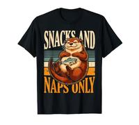 Collations et Siestes Loutre Relaxation Humour T-Shirt Graphique avec Valeur