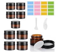 Collazoey 10Pcs Pots de Crème Vides, 2 Tailles Pot Cosmétique Vide (20ml,30ml), Contenant Cosmetique Vide, Contenant voyage avec Spatule et Étiquette, mini boite pour Crèmes, Lotions, Baume à Lèvres