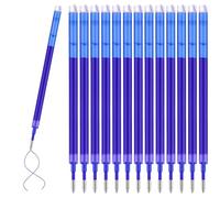 Collazoey 14 pcs Recharges de Stylo rechange,, stylo roller effaçable,bleues, pointe 0,7 mm,encre thermosensible, Recharges pour Stylo remplaçable