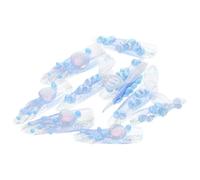 COLLBATH 1 boîte Faux Ongles Pressés Style Océan avec Motifs Méduse Sirène Manucure Française Brillante Autocollants Brillants Réutilisables pour Femmes