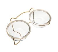COLLBATH 1 Ensemble Bol De Chat Bol à Eau De Chat Race Bols pour Chiens Gamelles pour Chiens Double Plat pour Chien Nourriture pour Chaton Distributeur Animal De Compagnie Céramique Blanche