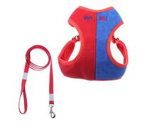 COLLBATH 1 Ensemble Gilet de Promenade pour Chien Dog Leash Dog Harness Chiot Ajustable en Forme de s'échapper Harnais de Gilet pour Animaux de Compagnie Harnais d'animaux suède