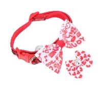 COLLBATH 1 Jeu Collier Saint Valentin Chien Cône Plaque D'identification Collier De Chien Large Animal De Compagnie Costume De Chien Noeud Noeuds Arc Polyester Coton