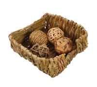 COLLBATH 1 Jeu nid de Paille Distributeur Tapis de Recherche de Nourriture mâcher cachette de Cochon d'Inde Bol Hamster Accessoire Accessoires Hamster Maison de Campagne cachette décorative