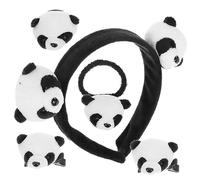COLLBATH 1 Jeu Pour Femmes Broche Panda Accessoires Pandas Élastiques Élastiques Accessoires Pour Cheveux Panda Anneau De Cheveux Attache-cheveux En Tissu
