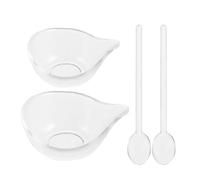 COLLBATH 1 Kit bol et cuillère pour masque visage : Outils de soin du visage à faire soi-même - Kit de mélange de masques avec bol et cuillère - Fournitures pour esthéticiennes (transparent)