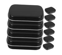 COLLBATH 10 pièces Boîte Métal Petite Portable avec Couvercle Boîte Rectangulaire Multifonction pour Bonbons Bijoux et Petits Objets Rangement Compact et Pratique Noir Mat