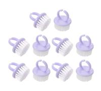 COLLBATH 10 Pièces Brosse Anneau pour Ongles en Polystyrène et Poils Pp pour Manucure et Voyage, Nettoyage Doux des Ongles et Orteils Fonction Double