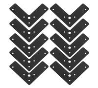 COLLBATH 10 Pièces Équerre Plate à Angle Droit en Acier Inoxydable Noir | Support Plat en L, Bords Lisses, Applications Variées, pour Chaises et Cadres, Style Simple
