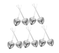 COLLBATH 10 Pièces Infuseur à Thé Acier Inoxydable Cuillère Filtre à Thé Vrac avec Maille Fine et Long Manche Infuseur Boule Forme de Cœur pour Cuisine