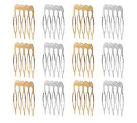 COLLBATH 100 Pièces 100 Peignes à Cheveux Argentés Vierges 5 Dents en Fil Métallique, Petits Peignes Latéraux Légers pour Fabrication D’Accessoires Coiffure Mariage, Voiles, Demoiselles