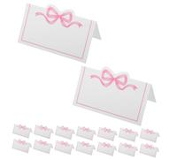 COLLBATH 100 Pièces Cartes de Place Mariage Rose avec Nœud Carton Robuste Cartes à Écrire pour Organisation de Sièges Décoration Table Anniversaire et Réception