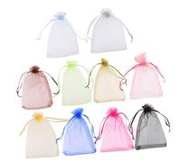 COLLBATH 100 pièces Lot de Sachets Organza à Cordon Coulissant Multicolores Petits Sacs Transparents pour Bijoux Bonbons Mariage Fête DIY