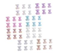 COLLBATH 100 pièces Manicure Resin Bear Decals DIY Nail Art Patches Hard Texture Easy Application For Natural And Artificial Nails