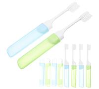 COLLBATH 10Pièces Dents Pliantes De Voyage De Bleues Vertes à Dents Miniatures Et Portables Pour Camping Et Déplacements