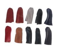 COLLBATH 10pièces Lot De Protège-doigts Cuir Pour Polissage Bricolage Protection Coupures Contusions Callosités Réutilisables