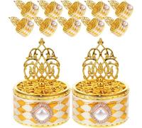 COLLBATH 12 pièces Boîtes à Dragées Dorées Élégantes et Réutilisables pour Mariage Rangement Chic Bonbons Bijoux et Petits Objets Coffrets Cadeau Raffinés pour Fête Nuptiale
