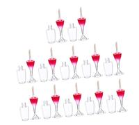 COLLBATH 12 pièces Mini Wine Glass Lip Gloss Vials Transparent Refillable Containers For Lip Oil And Dye Liquid And Portable Cosmetic Bottles