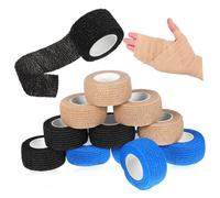 COLLBATH 12 rouleaux Bande Autoadhésive Élastique Sportive pour Protection Respirante et Stable pour Basketball et Football Peau Bleu Noir