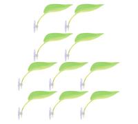 COLLBATH 15 Feuilles Lumineuses Vertes pour Aquarium, Plateformes de Repos en Plastique pour Poissons Betta et Rainettes, Décoration Terrarium Résistante à L’Eau, Accessoires pour Reptiles