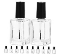 COLLBATH 15pièces Flacons Verre Transparents Pour Vernis à Ongles Résistants Avec Brosse Lot