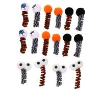 COLLBATH 16 Pièces Jouets Chat Spirale Elastique Halloween Peluche Boule Interactif Chasse Chaton pour Jeu Intérieur