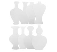 COLLBATH 16 Pièces Kit de Loisirs Créatifs en Papier Blanc Pochoirs à Dessiner pour Garçon et Filles, Style Chinois Bleu et Blanc, Forme de Vase, pour Activités DIY en Famille