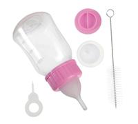 COLLBATH 1ensemble Bouteille De Nourrissage pour Animaux Kit Pratique pour Et Chiots Accessoires Alimentaires Plastique Aux Morsures Couleur Rose