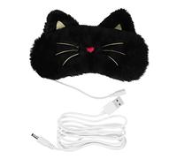 COLLBATH 1ensemble Masque Chauffant Usb Pour Yeux Avec Patch Nocturne Ajustable Et Confortable Élimine La Fatigue Oculaire Modèle Chat