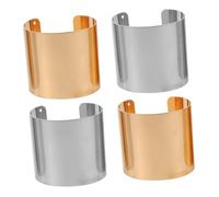 COLLBATH 2 Pièces Bagues Métalliques Rainurées Dorées et Argentées Bijoux Confortables et Résistants pour Femme