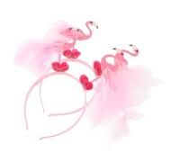 COLLBATH 2 Pièces Bandeau Flamant Rose Headgear Tiki Party Bandeaux De Fête D'été Coiffe De Carnaval Pour Femme Carnaval De Bandeau Casque Hawaïen Pour Femme Couvre-chef Hawaï Plastique
