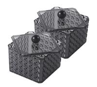 COLLBATH 2 pièces Boîte de Rangement Cosmétique avec Couvercle Organisateur Transparent Acrylique pour Cotons Éponges et Accessoires de Maquillage Pot de Rangement Élégant pour Salle de