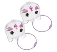 COLLBATH 2 Pièces Boîte Transparente pour Poils de Chat Porte-clés Souvenir Commémoratif pour Poils Animaux Rangement Pratique pour Clés Sacs et Sacs à Dos Design Chat Mignon