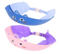COLLBATH 2 Pièces Bonnet de Bain Mignon Cartoon Réglable pour Garçon Fille Visière de Protection pour Shampooing Capuchon Eau pour Yeux et Oreilles Tricératops Tricératops