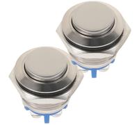 COLLBATH 2 pièces Bouton de Sonnette Rond Lumineux Remplaçable Poussoir Robuste pour Porte Installation Facile Kit pour Carillon Filaire