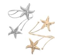 COLLBATH 2 Pièces Bracelets Manchette Bras Métal Ajustables Bijoux Spirale Ouverte pour Haut Du Bras Femme Bagues Bohème Doré Argenté pour Vacances Plage