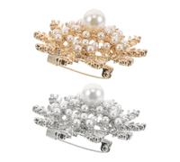 COLLBATH 2 Pièces broches en cristal de neige broches dames accessoires de robe en tissu broche de neige décoratives pour femmes