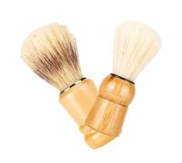 COLLBATH 2 pièces Brosse de Rasage Poils de Sanglier Manche Bois pour Hommes Pinceau Moussant Léger et Accessoire Barbe Fête des Pères