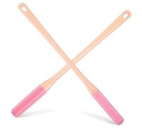 COLLBATH 2 Pièces Brosse Nettoyage Orteils Silicone Douce avec Manche Long Lot pour Exfoliante Nettoyer Orteils Soin des Femme Brosse Ergonomique