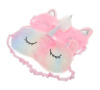 COLLBATH 2 Pièces cache-oeil licorne patchs pour les yeux gonflés bourgeons sommeil arc-en-ciel filles Dormir velu Gel ours bouffi musical Masques masque pour les yeux animal mignon Peluche